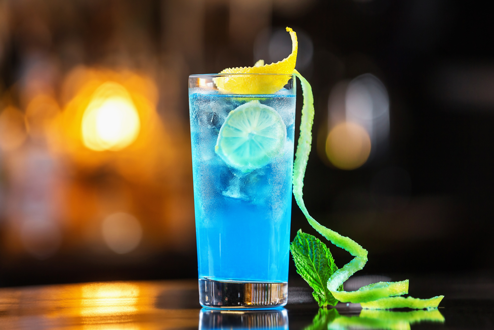 Blue tea cocktail